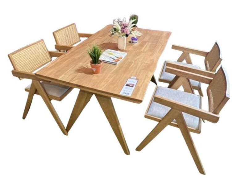 (KAYLA) DINING SET 1+4 SIZE: 900 X 1500MM